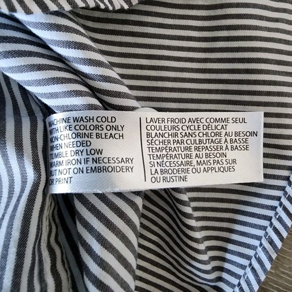 US POLO ASSN Pinstripe Gray White Stripe Shirt Mens‎ 15 32-33 Cotton Long Sleeve - Picture 14 of 16